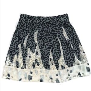cAbi Bella Leopard Print Skirt Gray Size Small